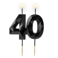 świeczka cyferka "40" diament czarna 64-62