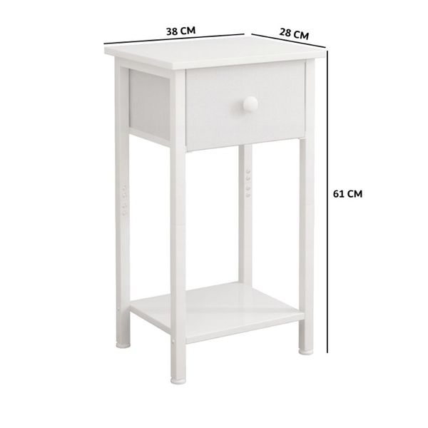 Szafka nocna z szufladą biała 38 cm zdjęcie 4
