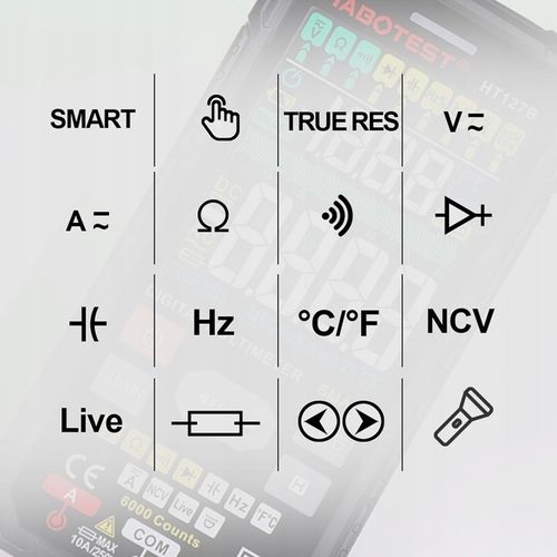CYFROWY MULTIMETR UNIWERSALNY TRUE RMS NCV LATARKA LED + KABLE ETUI na Arena.pl