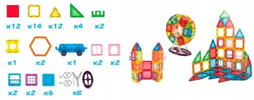 Klocki Magnetyczne 3D Układanka Edukacyjna 70 elementów na Arena.pl