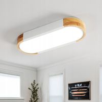 LAMPA SUFITOWA PLAFON LED DREWNO BIAŁA ELIPSY 6500K NATYNKOWY DO SALONU 12W