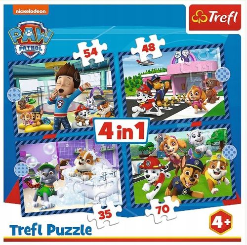 Puzzle PSI PATROL Psie Sprawy Niezależne Układanki 4w1 Duże Obrazki 4+ na Arena.pl