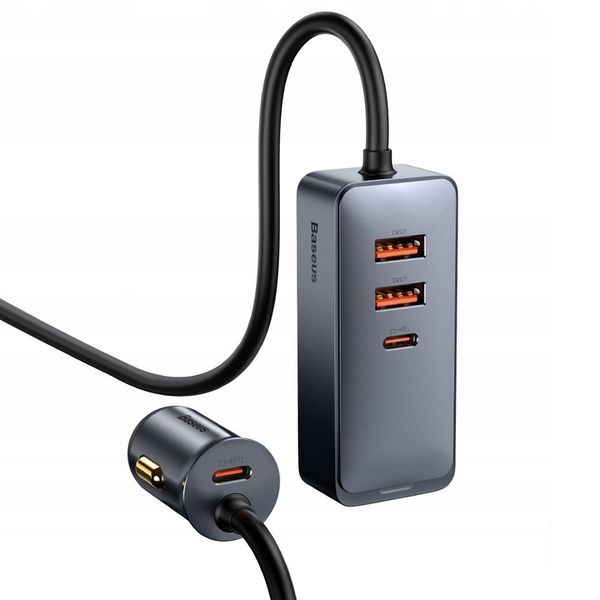 Ładowarka samochodowa Baseus Share Together 2x USB, 2x USB-C, 120W zdjęcie 2