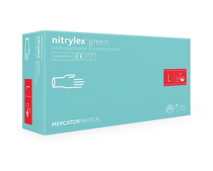 Rękawice nitrylowe nitrylex green L 100 szt zdjęcie 1