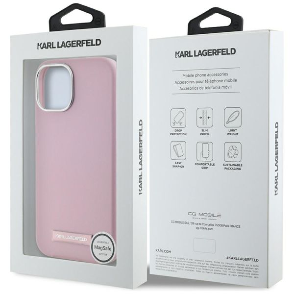 Etui Karl Lagerfeld do iPhone 15, Różowy, MagSafe zdjęcie 8