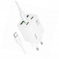 Biała ładowarka cztery porty USB-C 30W Hoco do iPhone 17