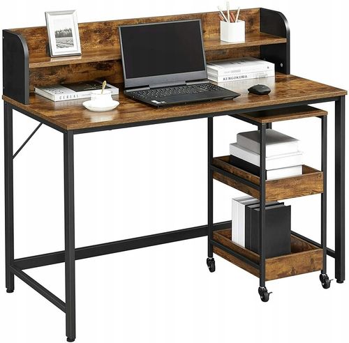 Biurko komputerowe + regał na kółkach półki na Arena.pl