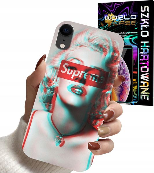 ETUI DO IPHONE XR - Monroe MODNE KOBIECE WZORY + SZKŁO zdjęcie 1