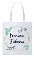 Dla Babci Babuni Prezent Torba Eco Biała Shopper Z Nadrukiem Ze Zdjęciem