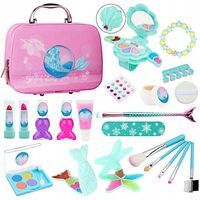 ZESTAW KOSMETYKÓW DO MAKIJAŻU PAZNOKCI KUFEREK MAKEUP DLA DZIECI SYRENKA