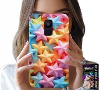 ETUI DO SAMSUNG A6 2018 - KOLOROWE GWIAZDKI GWIAZDA FUTERAŁ +FOLIA