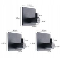 WIESZAK ŁAZIENKOWY komplet METALOWY Czarny 3szt