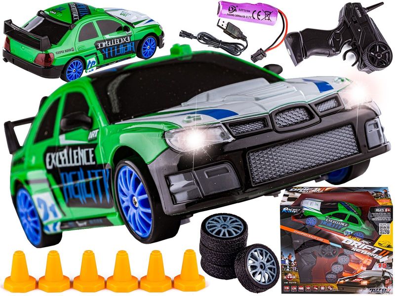 Samochód Do Driftu, Auto RC Drift 1:24 2,4 GHz 4WD ZIELONY zdjęcie 1