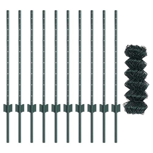 Ogrodzenie z słupkami Zielony 0.8 x 10 m Stal na Arena.pl