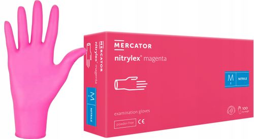rękawice nitrylowe 100 szt. 8-m nitrylex magenta na Arena.pl