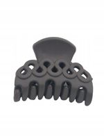 Spinka klamra akrylowa matowa półokrągła fala ciemny brązowy 4cm