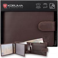 Portfel Skórzany Męski Zapinany Ochrona Kart RFID Naturalna Skóra | KORUMA