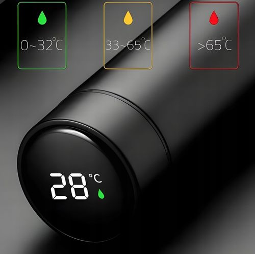 KUBEK TERMICZNY TERMOS NA KAWĘ HERBATĘ DO SAMOCHODU Z WYŚWIETLACZEM 500 ml na Arena.pl
