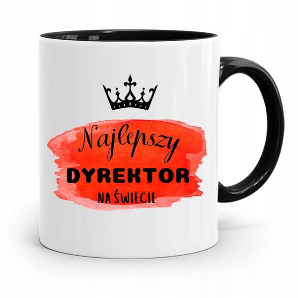 Dla Dyrektora Kubek Czarny Najlepszy Na Świecie Z Nadrukiem Ze Zdjęciem zdjęcie 1