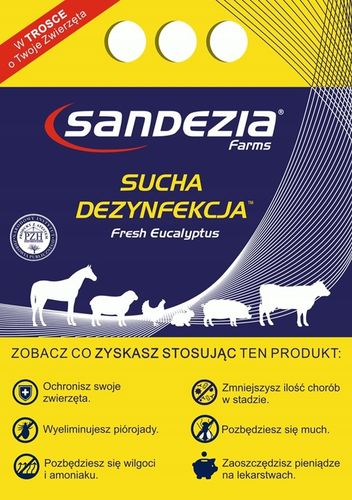Sandezia 10kg – sucha dezynfekcja kurnika, obory i chlewni, wirusy bakterie na Arena.pl
