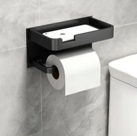 uchwyt na papier toaletowy wieszak wc czarny stalowy metalowy loft z półką