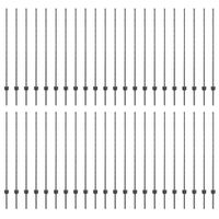 Słupki ogrodzeniowe 88 pcs Szary 180 cm Stal