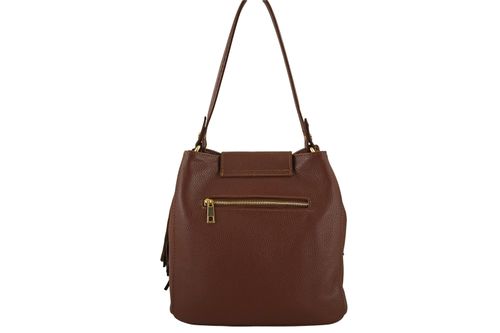 Skórzana torebka boho z frędzlami - Brązowa na Arena.pl