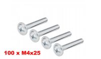 Śruba meblowa wkręt do uchwytów M4X25 mm Opakowanie - 100 szt.