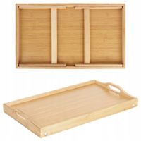 Stolik śniadaniowy bambusowy składany 2w1 50x30x24,5 cm