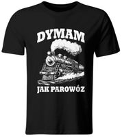KOSZULKA DYMAM JAK PAROWÓZ, ŚMIESZNY T-SHIRT. ROZ. L