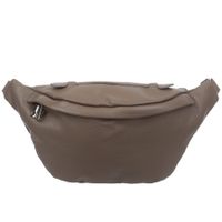 VERA PELLE nerka skórzana saszetka biodrówka z rączką V578 c.taupe