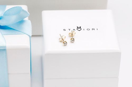 Złote kolczyki KXD4897 - Diament na Arena.pl