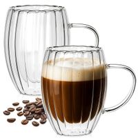 2x Szklanka Termiczna z Podwójną Ścianką do Napojów Kawy Herbaty 320 ml