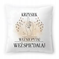 Poduszka Dla Krzyśka Na Urodziny Ze Zdjęciem Na Prezent Biała 40X40 Cm
