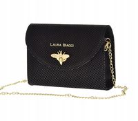 Laura Biaggi torebka wizytowa na łańcuszku pszczoła czarny jak siatka P237