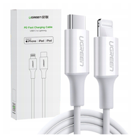 kabel ugreen us171 lightning - usb-c mfi pd 20w 480mb/s 1m - biały