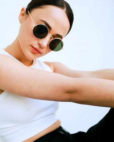 OKULARY PRZECIWSŁONECZNE LENONKI OKRĄGŁE MODNE STYLOWE SOCZEWKI FILTR UV400 na Arena.pl