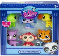 zestaw figurek hasbro littlets pet shop 3d erasers zwierzątka 6pak
