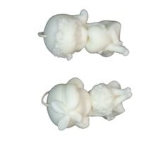 Świece Dekoracyjne Białe Sojowe Naturalne Zestaw 2 Świec Dziewczynki