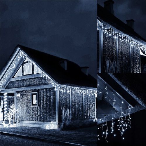 SOPLE 1000LED LAMPKI ZEWNĘTRZNE 45m FLASH GIRLANDA ŚWIETLNA KURTYNA BIAŁY na Arena.pl