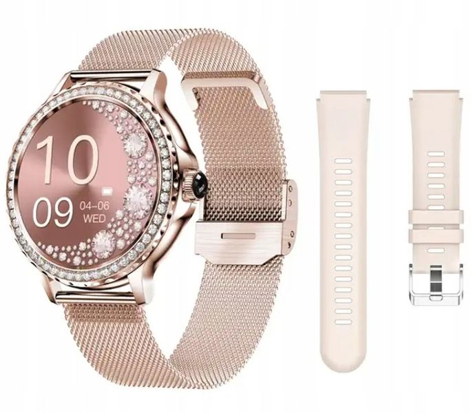 SMARTWATCH ELEGANCKI ZEGAREK DAMSKI POLSKIE MENU 2 paski zdjęcie 1