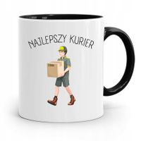 Kubek Czarny Dla Kuriera Najlepszy Kurier Prezent Z Nadrukiem Ze Zdjęciem