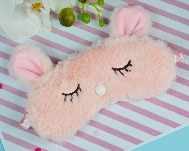Opaska na oczy do spania królik - pink zdjęcie 2
