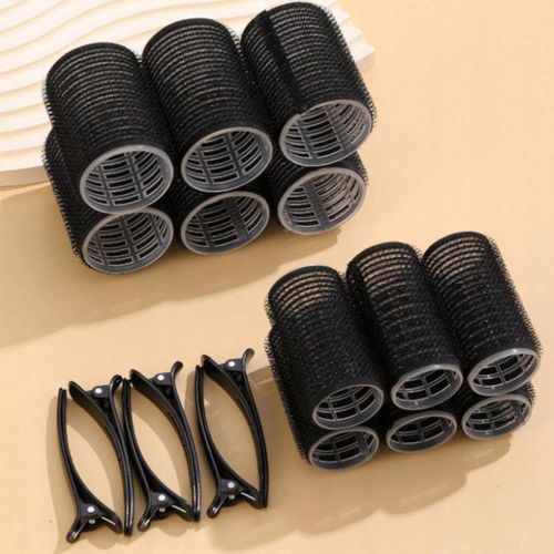 Zestaw Wałki do włosów różne rozmiary + spinki 18el Czarne loki fale na Arena.pl