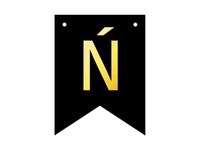 Baner DIY, 16 cm, czarny, literka "Ń" [stwórz swój baner]