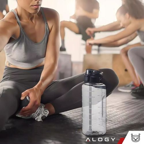 Butelka Bidon ze Słomką 2L na Wodę do Picia Motywacyjna z Przypomnieniem na Arena.pl