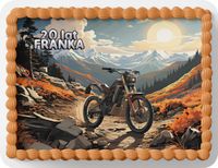 PROSTOKĄTNY OPŁATEK NA TORT A4 20x29CM - ROWER HOBBY + IMIĘ