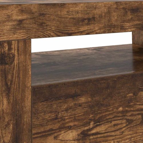 Szafka pod TV z oświetleniem LED, przydymiony dąb, 120x35x40 cm na Arena.pl