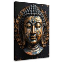 Obraz do salonu sypialni biura, Czarny Posąg Buddy Zen Spa Orient