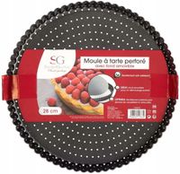 FORMA NA TARTE OKRĄGŁA METALOWA CZARNA BLACHA NA PLACEK ŚR 28 cm